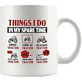 Panvola Things I Do In My Spare Time Tractor Truck Lovers Gifts Funny Tractor Driver Gifts Farmer Farm Farming Novelty Drinkware Ceramic Mug 11 oz White