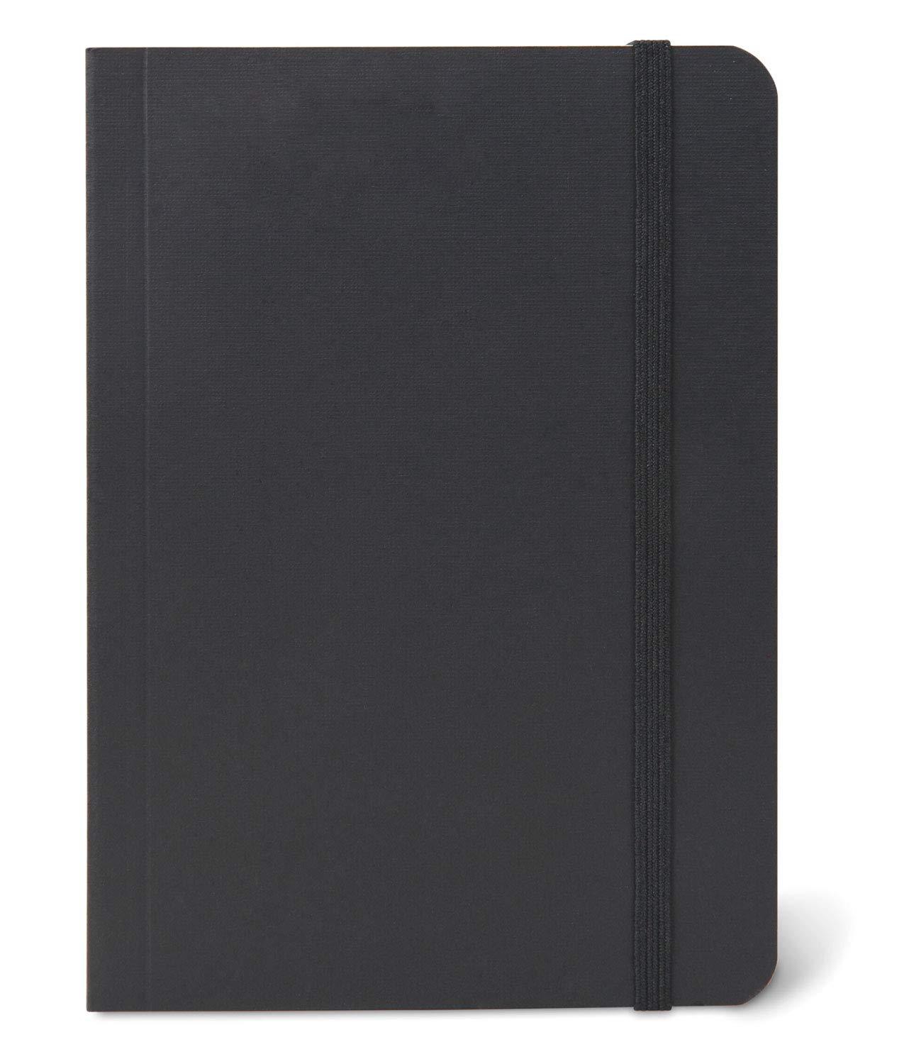 Honsell Sketchbook Black with Elastic Band Closure, DIN A5, Sheets, 80 g/m², Natural White Cartridge Paper, Acid for All Dry Techniques Such as Pencil, Charcoal, Pastel