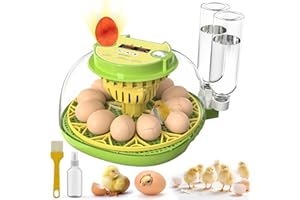 YORENSON Incubators for Hatching Eggs,12 Egg Incubator with Automatic Egg Turning and Humidity Control,Egg Candler,Air Vent,360° Viewing for Chicken,Quail Eggs,Ideal for Farm,Classroom,Home