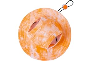 MIANHUATANG Pet hat with Ear Holes Sunscreen Baseball Cap Suitable for Small and Medium-Sized Dogs Outdoor Climbing hat in Summer Pet Products (Large, Orange)