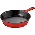 Utopia Kitchen Saute Fry Pan - Chefs Pan, Pre-Seasoned Cast Iron Skillet - Frying Pan 6.5 Inch - Safe Grill Cookware for Indoor & Outdoor Use - Cast Iron Pan - Cooking Gift for Men & Women (Red)