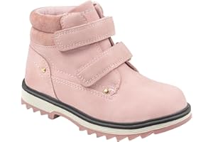 TZJS Kids' Hiking Work Boots for Boys Girls, Waterproof Outdoor Ankle Boots with Hook and Loop