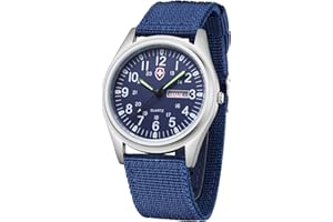 Gosasa Unisex Military Watches Sport Textile Nylon Strap Stylish Men Watch Luminous Fashion Watches Analog Display Quartz Waterproof Casual Wristwatch