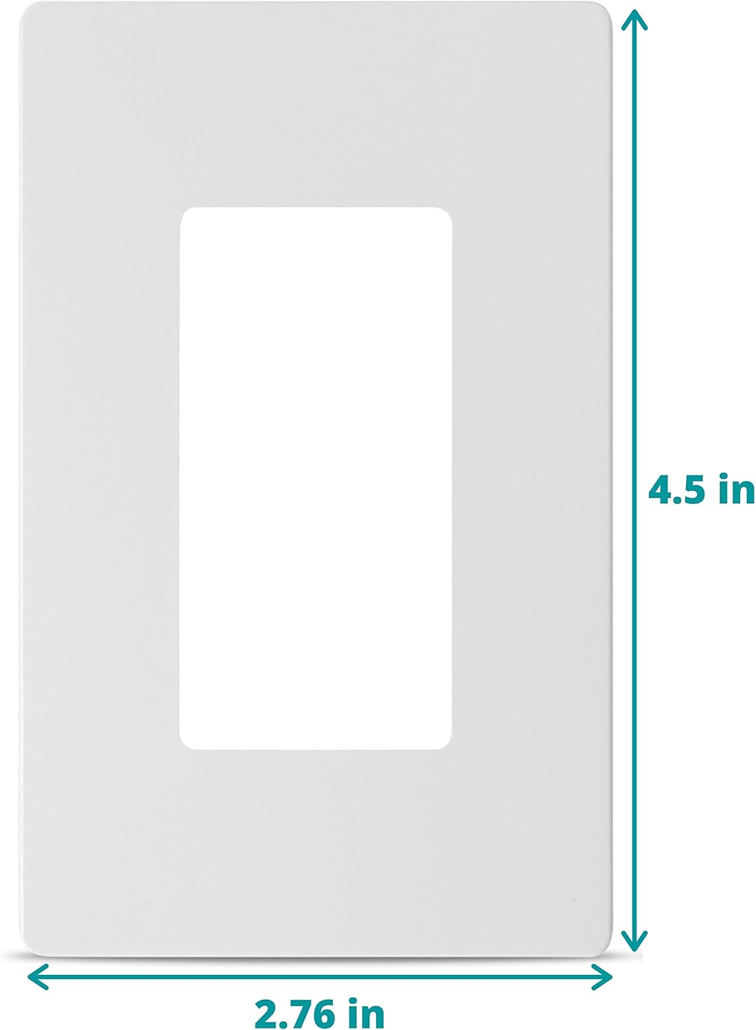 Bates- Screwless Decorator Wall Plates, Switch Plate Covers, 6 Pack, Screwless Wall Plates 1 Gang, White Switch Plate Covers, Switch Cover Plate, Wall Switch Cover, Electrical Outlet Cover Plate - - 