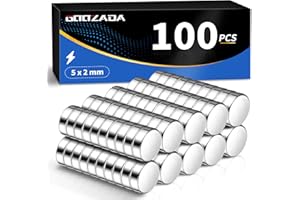 GOOZADA 100Pcs Tiny Cylinder Fridge Magnets, 5x2 mm Small Round Magnets Whiteboard, Silver Office Magnet for Photo,DIY, Scien