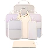 Ceneda 7 Set Compression Packing Cubes for Travel, Luggage Organizer Bags Suitcase Organizer for Travel Essentials, Packing Cubes for Suitcase, Handle Storage Bags Set