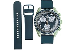 OCDIN Watch Band for Omega X Swatch Moonswatch Watch Strap Speedmaster 20MM Quick Release Rubber Watch Strap Replacement