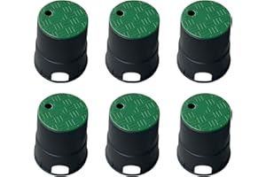 Natotela Durable PP Valve Box-6 Pcs Anti Slip 6 inch Sprinkler Valve Boxes,Round Irrigation Box for Garden Yard Outdoor Lawn Grassland Ground Farm,Plastic Electrical Splice Box for Water Meter