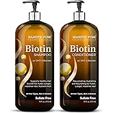 MAJESTIC PURE Biotin Shampoo and Conditioner Set with DHT Blocker Complex - Hydrating, Nourishing & Supporting Healthy Hair, Sulfate Free, for Men & Women - 16 fl oz each