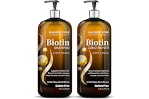 MAJESTIC PURE Biotin Shampoo and Conditioner Set with DHT Blocker Complex - Hydrating, Nourishing & Supporting Healthy Hair, 