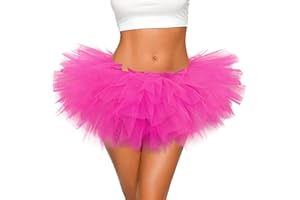 SUEFIIG Tutu for Women Adults - 5-Layer Tulle Skirts 80s Outfit for Women - Puffy Adult Tutus - Halloween Costumes Skirt