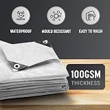 KEPLIN 3x4m Waterproof Tarpaulin Cover Sheet 100gsm Heavy Duty Mould-Resistant view 5