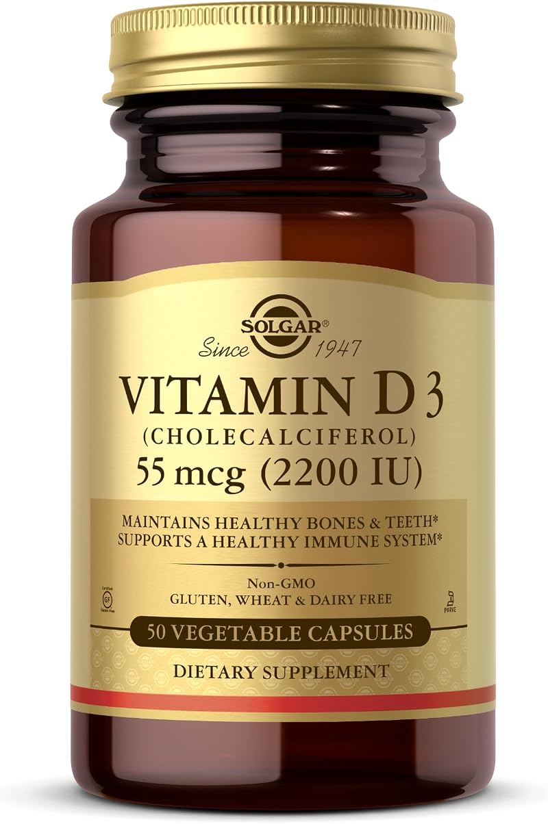 Solgar Vitamin D3 55 mcg 2200 IU Vegetable Capsules 50 count