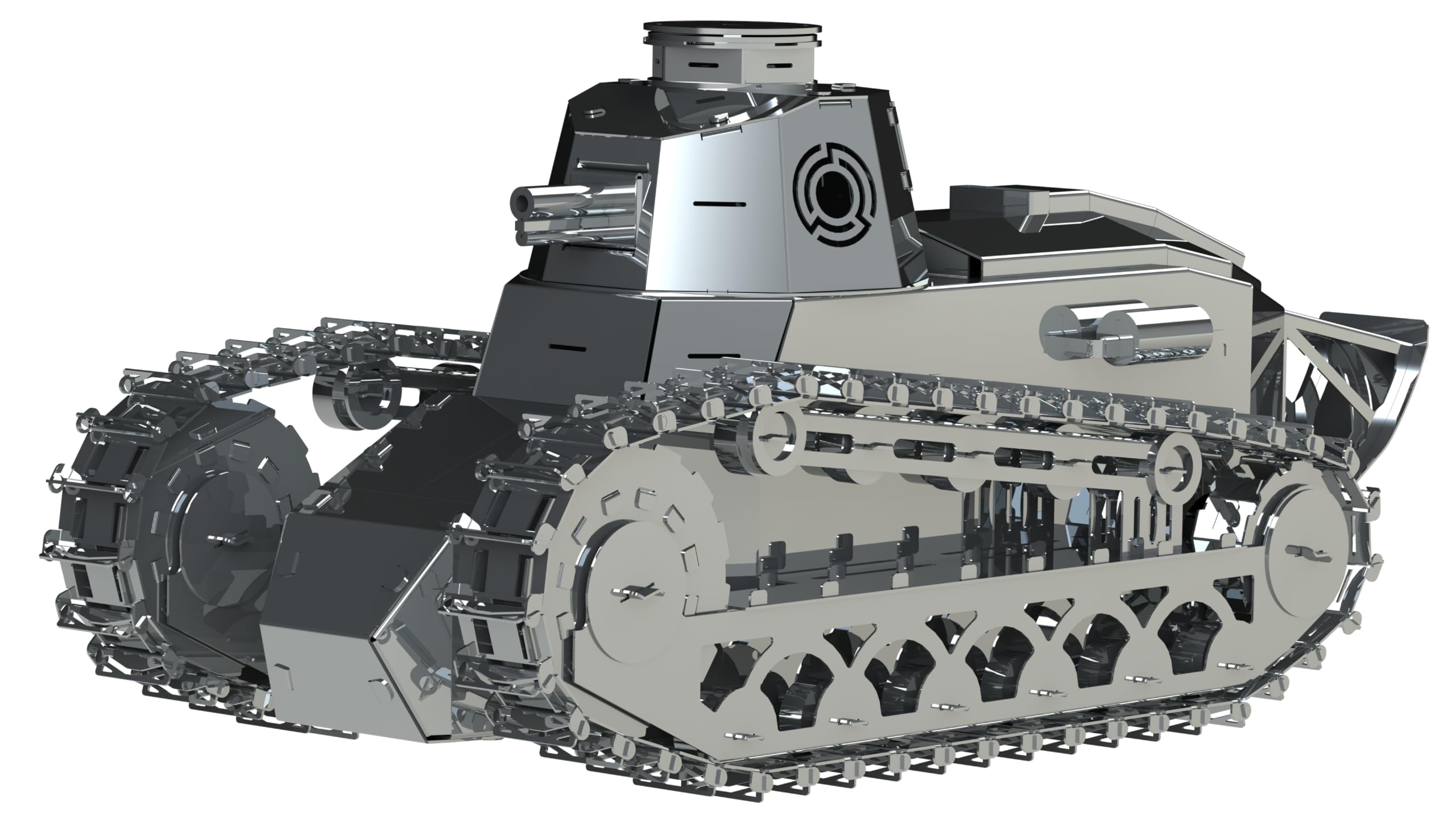 METAL-TIME Nimble Fighter Tank, Tank FT-17 Model, Metal FT-17 Tank Model, 3D Puzzle Building Crafts, Collectible Figurine, Stainless Steel DIY Construction with Toolbox, 179 Pieces.