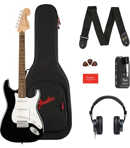 Amazon.com: Fender Squier Stratocaster Electric Guitar Pack, Brown