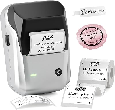 NIIMBOT B1 Bluetooth Label Maker Portable 2-Inch Waterproof Tapes Silver