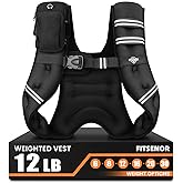 FITSENOR Weighted Vest for Women Walking, 6lb/8lb/12lb/16lb/20lb/30lb Strength Training Weight Vests with Phone Pocket, Comfortable Weighted Vest for Running Men, Rucking, Weight Loss, Gym Accessories