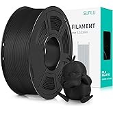 SUNLU PLA Matte 3D Printer Filament 1.75mm, PLA Filament 1kg Spool (2.2lbs), Dimensional Accuracy +/- 0.02mm, Matte Black PLA