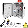 CINVEI Septic Control Panel with Septic Alarm, Pump Circuit Breaker, 14 AWG Power Cord, Float Switch, High Water Septic Tank Alarm with Flashing Lights, 110 DB Audible for Efficient Warning
