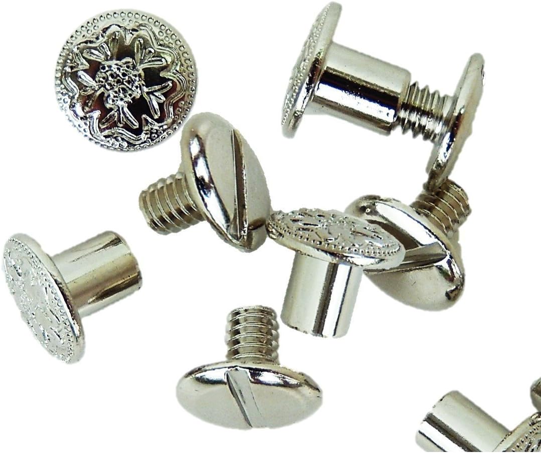 Engraved Floral 3/8" Chicago Screws 10 packMakes 10