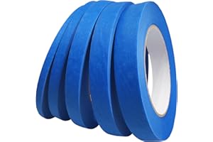 DOAY Blue Painters Tape 1/4" 3/8" 1/2" 5/8" 3/4" x 60 Yard - Multi Size Pack - Multi Surface Use - 5 Rolls