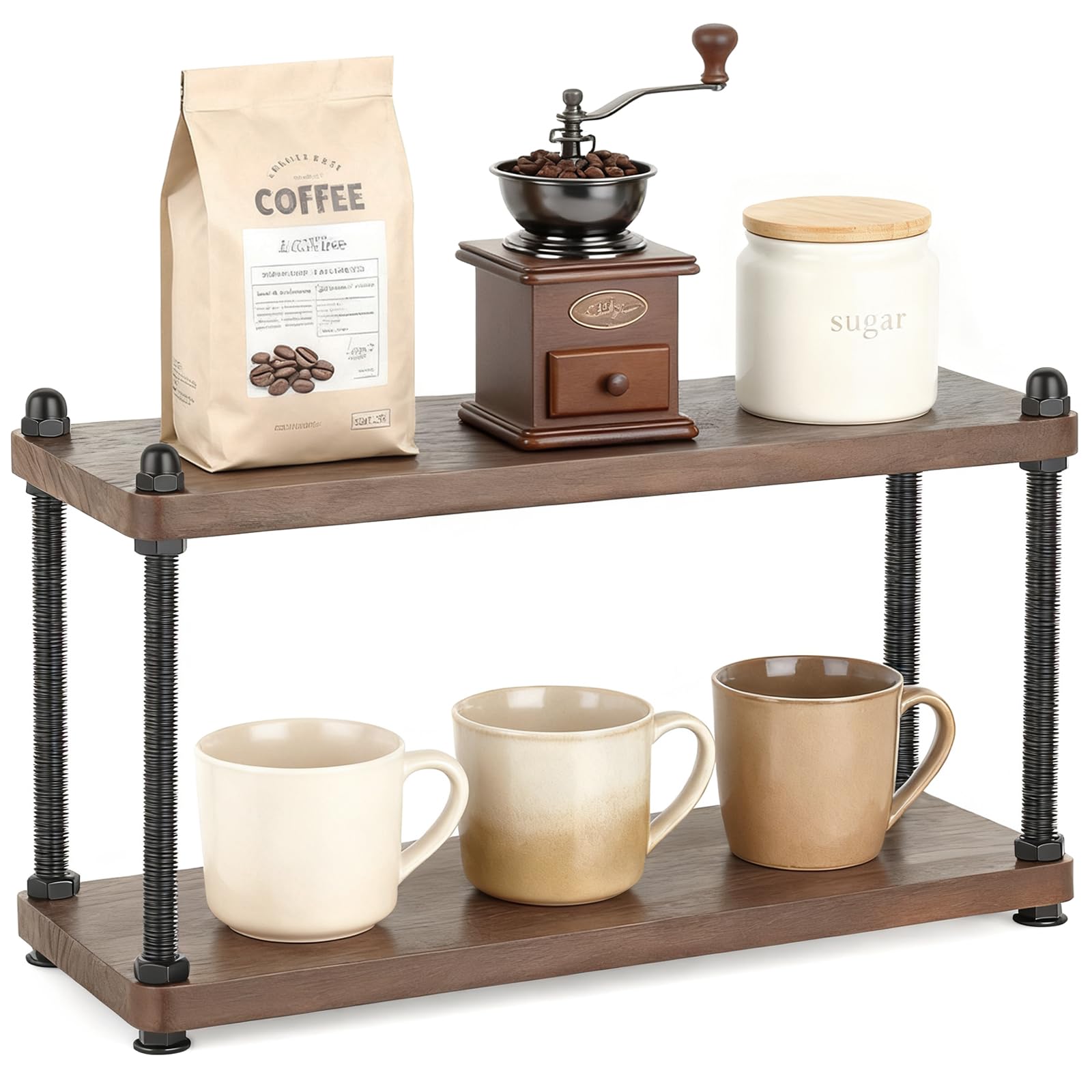 Photo 1 of ***MISSING PIECES***
Mkono Coffee Station Organizer Wooden Mug Holder for Countertop Cup and Mug Shelf for Coffee Bar Accessories Rustic Matcha Stand 2 Tier Storage and Display Rack for Tea Cups Kitchen Office