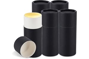 NICENEEDED 5 Pcs 2.1 oz Cardboard Deodorant Containers, Push-Up Style Tubes Empty Kraft Paperboard Tubes, Lip Balm Containers