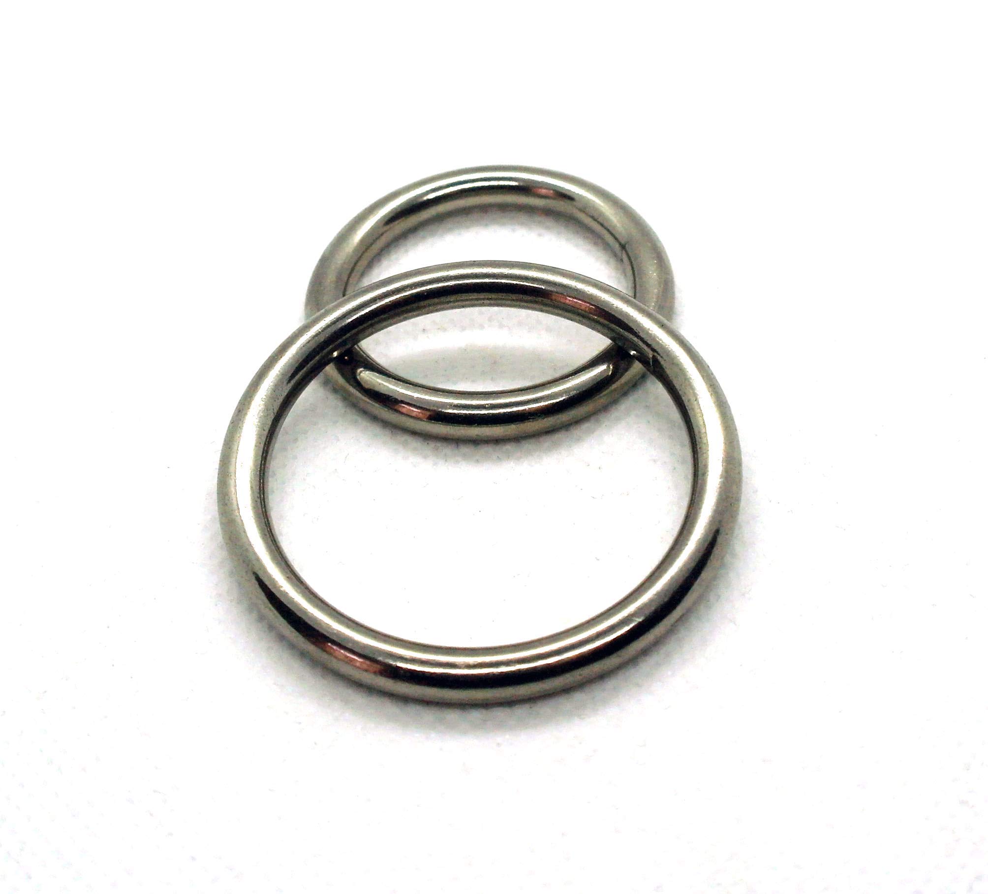 ‘O’ Rings welded polished Marine Grade A4 Stainless Steel 316. Pack of 2 Rings (5mm x 40mm id)