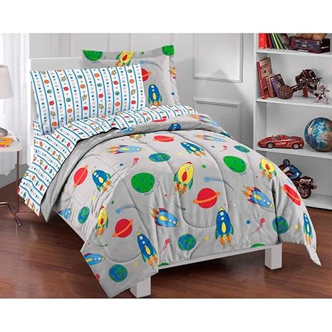 Amazon Com 5 Piece Kids Twin Size Sun Moon Stars Comforter Set