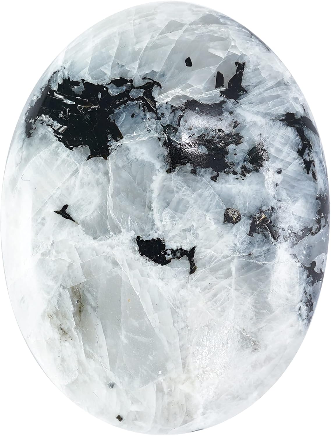 Indoor Fountains & Accessories - Crocon 50mm Rainbow Moonstone Large Oval Palm Stone 900+ Carats Pocket Massage Worry Stones for Natural Body Chakra Balancing Reiki Healing Stones and Crystal Grid Healing Massage Spa Energy Crystals