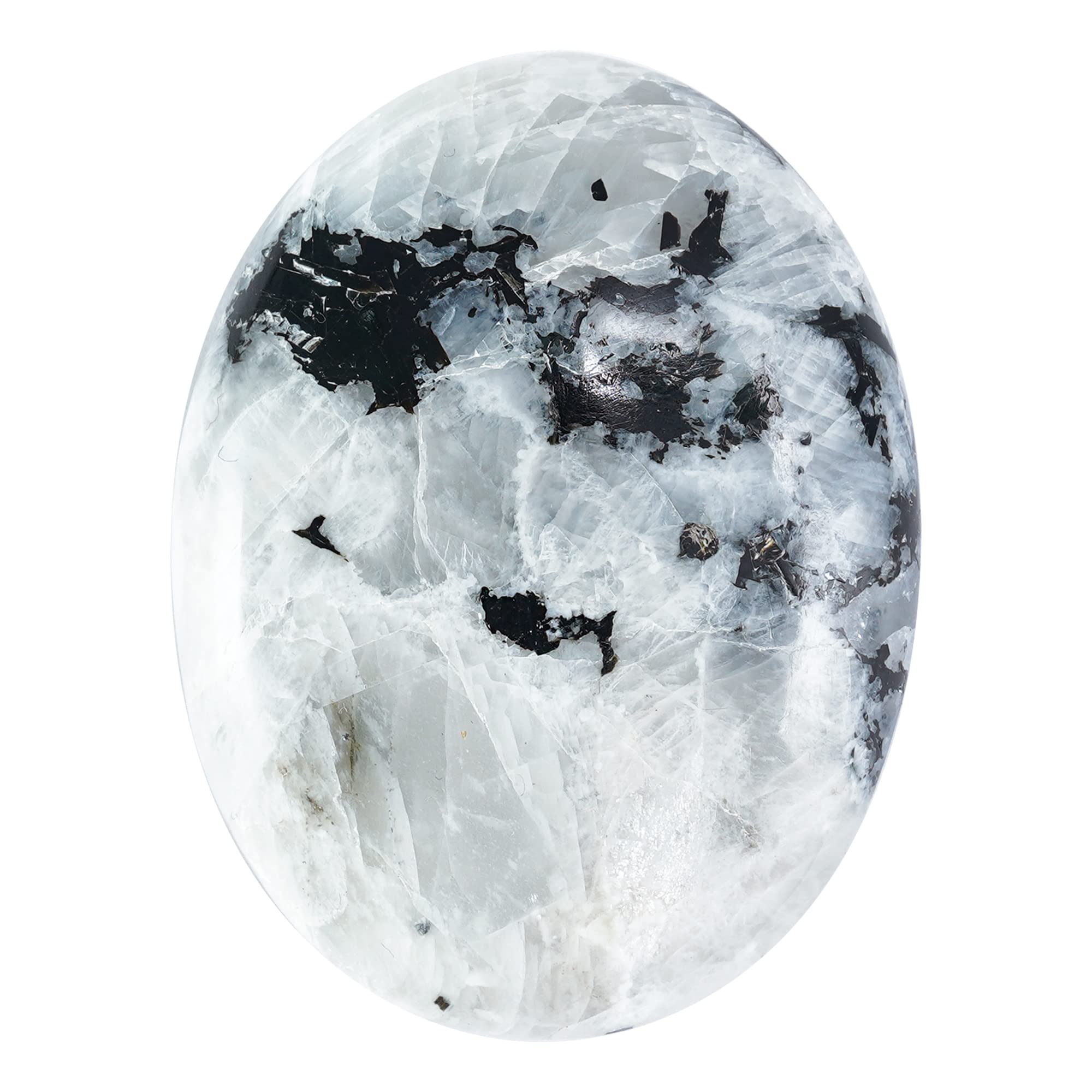 Crocon® rainbow moonstone Large oval Palm Stone Pocket Massage Worry Stones for Natural Body Chakra Balancing Reiki Healing Stones and Crystal Grid Healing Massage Spa Energy Crystals