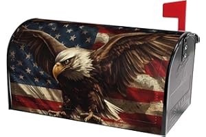 IDENTIY Mailbox Covers Magnetic Standard Size,18"x21" American Eagle with Flag Spring Summer Magnetic Mailbox Covers for Holiday Outside Yard Decor