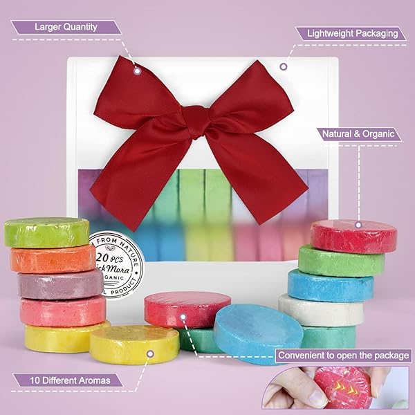 SHOWER STEAMERS, PACK OF 20 AROMATHERAPY SHOWER BOMBS, 10 SCENTS VAPORIZING SPA SHOWER WITH ESSENTIAL OILS, GREAT GIFT FOR BIRTHDAY, VALENTINE’S DAY