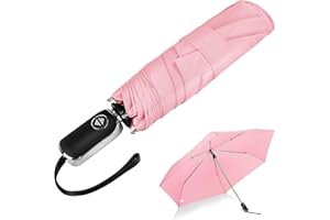 LEAGERA Compact Travel Umbrella Small, Mini Small Umbrella For Purse with Flat Handle Design, Waterproof Small Umbrella for Light Rain