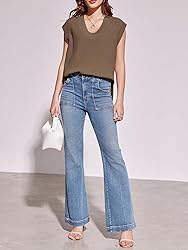 Saodimallsu Womens V Neck Sweater Vest Oversized