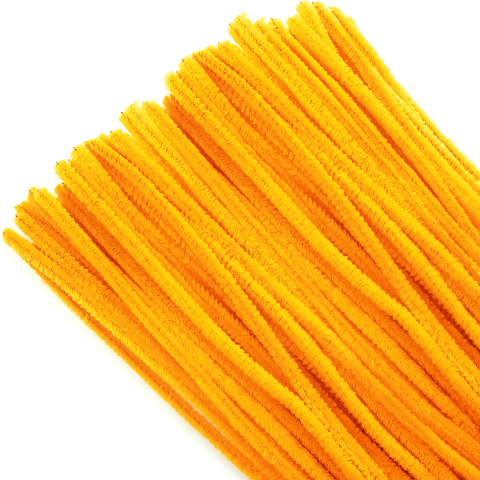 TOAOB 100pcs Golden Yellow Pipe Cleaners for Craft 30cm Long Chenille Stem 6mm Thick Fuzzy Sticks Craft Supplies for DIY Flowers Projects Home Decorations