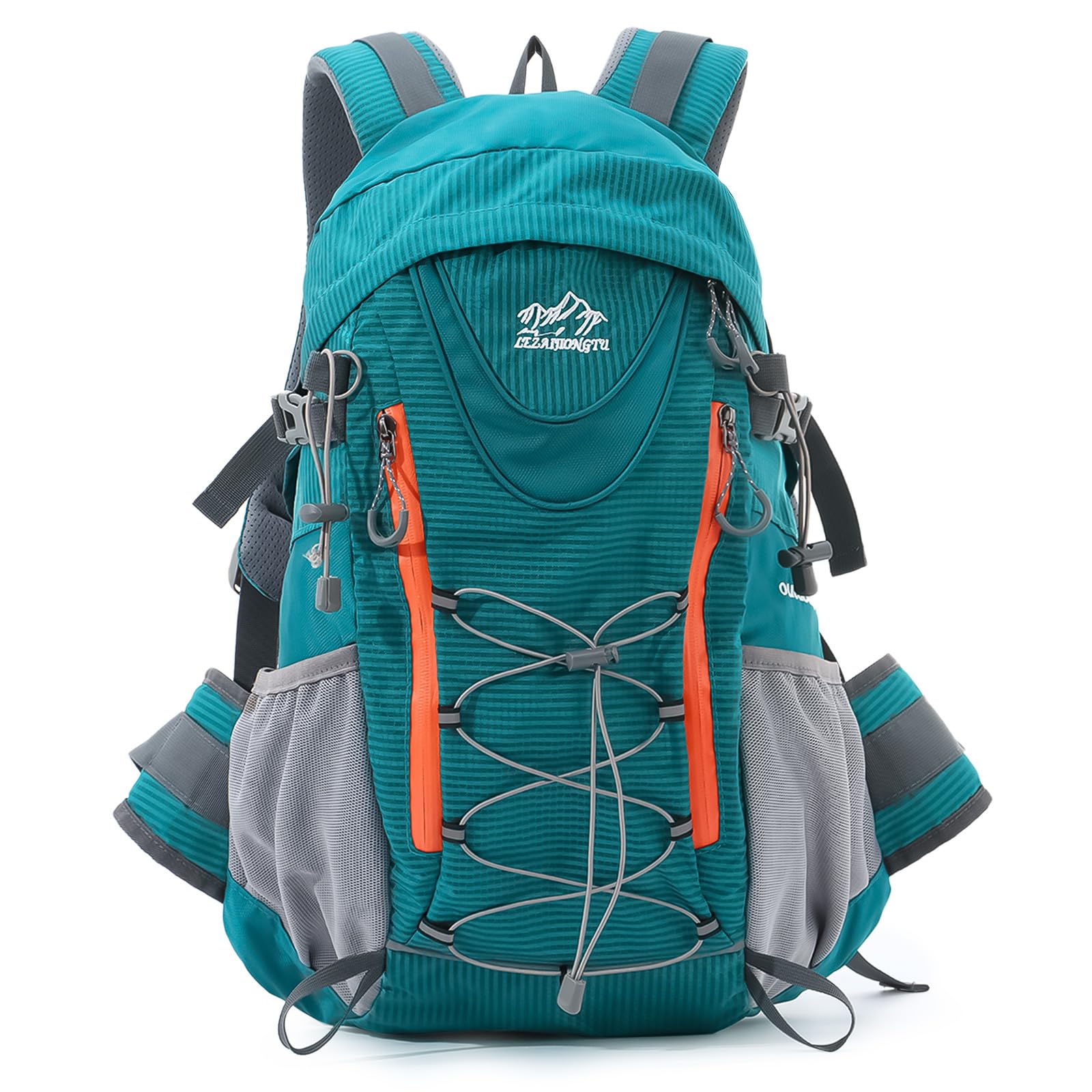 BWBIKE Hiking Travel Backpack 40L Outdoor Water Resistant Camping Backpack Trekking Rucksack Walking Daypack Sport Carry On Bag for Men Women, Lake Green