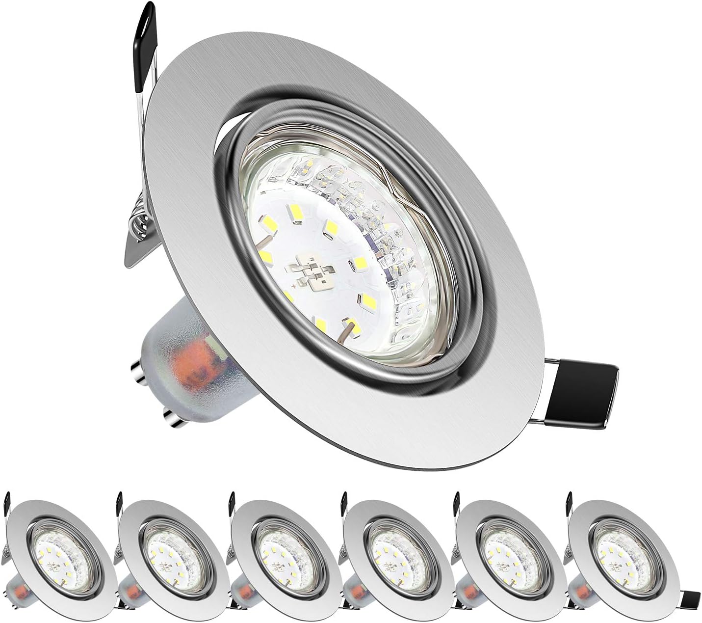 Luci da incasso Luce Bianca Fredda 6000K 5W Equivalenti a 50W 500LM AC 220240V Set da 6x GU10 Luci da incasso Luce Bianca Fredda 6000K 5W Equivalenti a 50W 500LM AC 220240V Set da 6x GU10