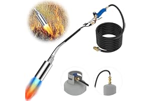 SEVENMEET Propane Torch Burner Weed Torch High Output 1,800,000 BTU with 11.5FT Hose,Heavy Duty Blow Torch with Flame Control and Igniter,for Garden Wood Ice Snow Road