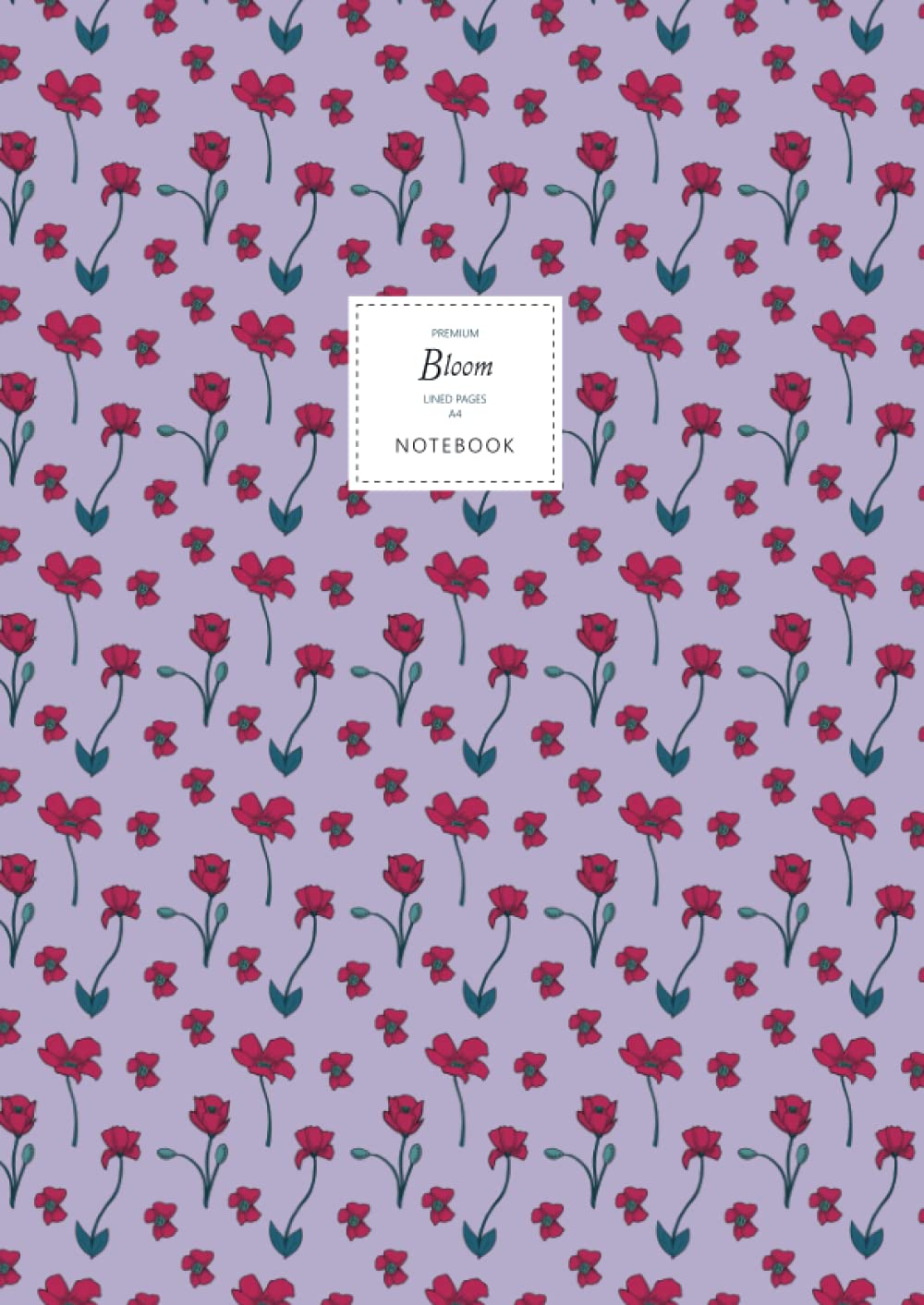 Bloom Notebook - Lined Pages - A4 - Premium: (Purple Edition) Fun notebook 192 lined pages (A4 / 8.27x11.69 inches / 21x29.7cm)