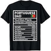 Portuguese Dad Nutrition Facts National Pride Gift for Dad T-Shirt