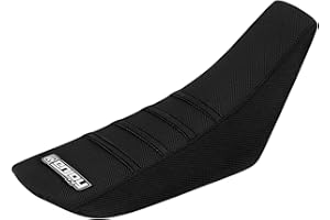 Enjoy MFG Ribbed Seat Cover for Yamaha TTR 110 - All Black/Black Ribs