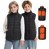 Glaais Kids Heated Vest with 7.4V 12000mAh Battery Pack Included, Warmer Youth Electric Heating Vest for Boys & Girls