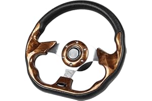 GONMOT 12.5" D-Shaped Boat Steering Wheel with 3/4“ Tapered Shaft, Wood Grain Axle Marine Steering Wheel for Seastar and Verad, etc. for Marine Boats, Vessels, Yacht, Pontoon Boat