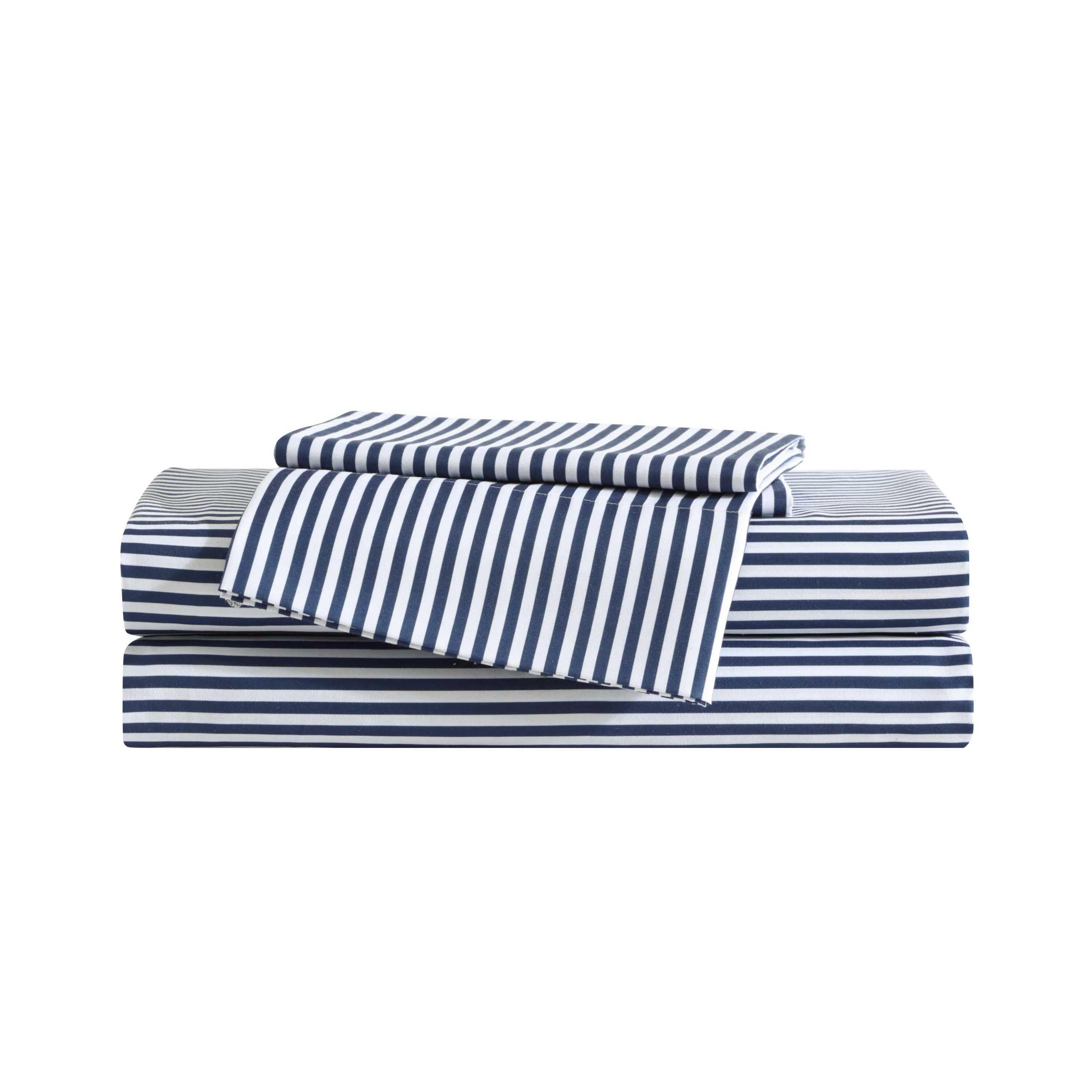 Photo 1 of Eddie Bauer Kids - Twin XL Sheets, Stain-Resistant Toddler Bedding with Matching Sham(s), Super Soft, Ideal Boy Room Essentials (Vivid Stripe Blue, Twin XL)
