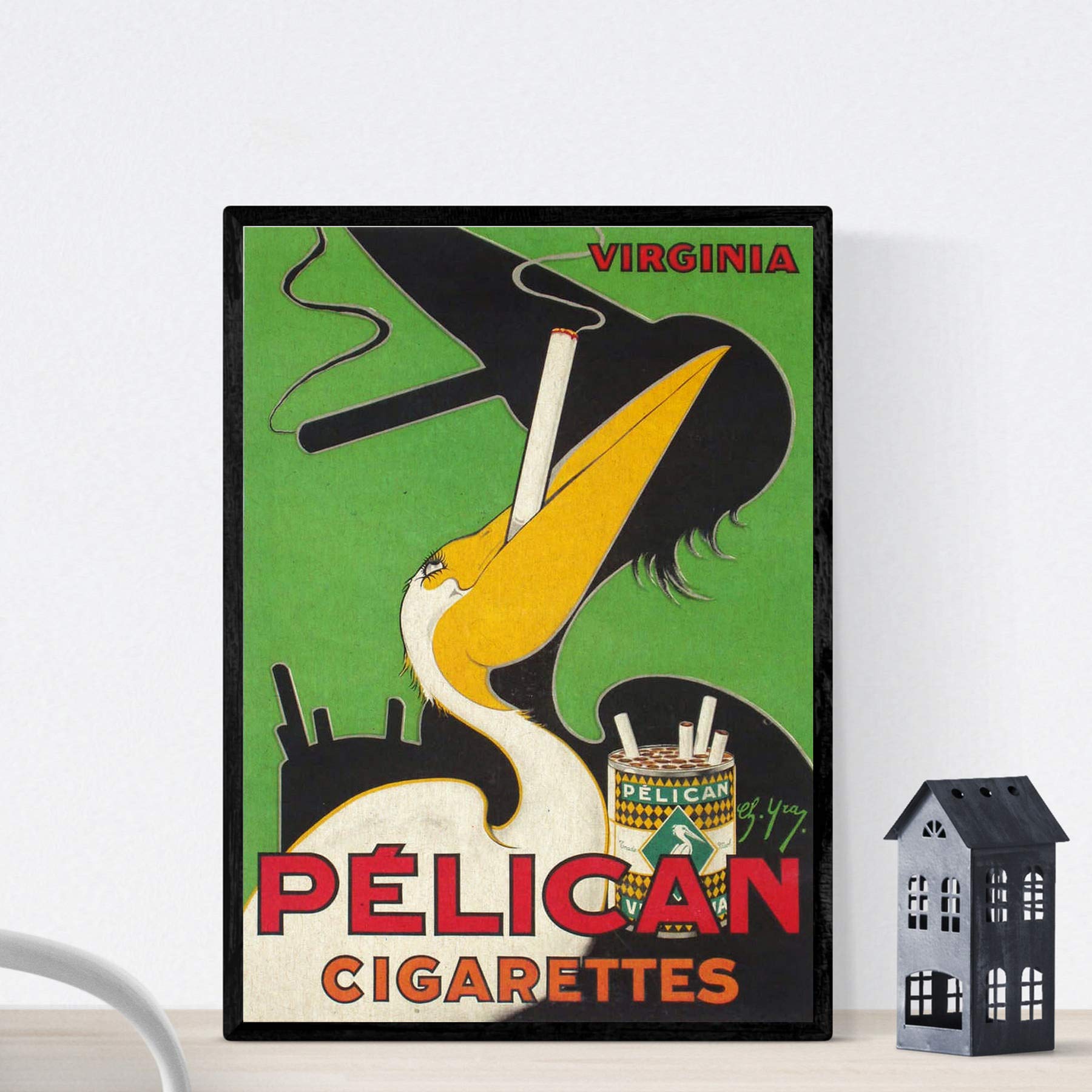 Nacnic Vintage Poster Vintage ad Pélican cigarettes. A3 size