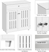 Yaheetech Wooden Shoe Cabinet with 1 Drawer 2 Doors 4-Tier White view 5