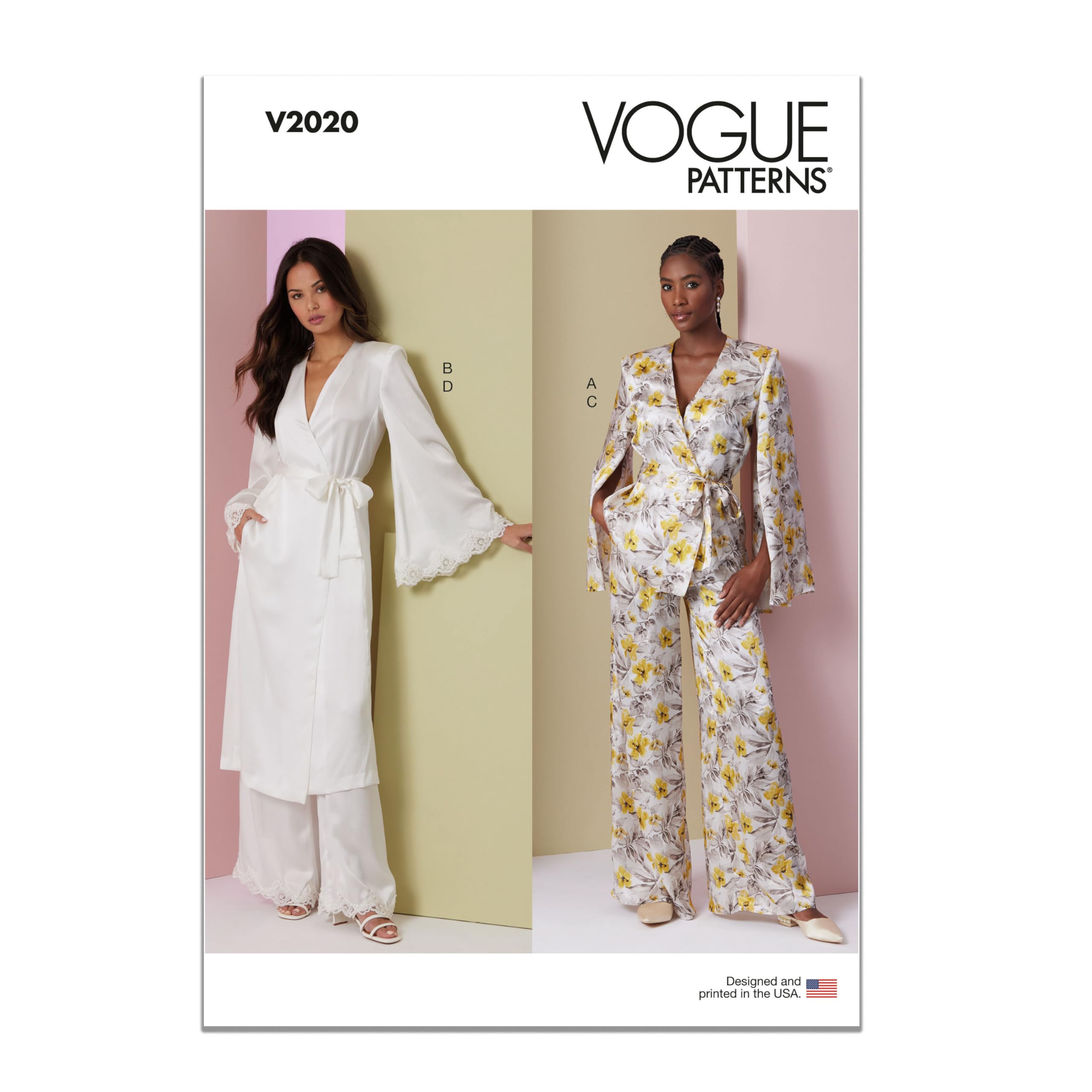 Vogue V2020Y5 Misses' Lounge Top, Robe and Pants Y5 (18-20-22-24-26)
