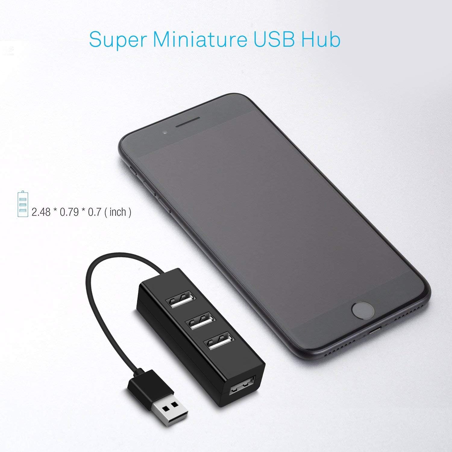 USB Hub, Vogek World's Smallest 4-Port USB 2.0 Hub, Thumb Size USB Hub - Black: Electronics