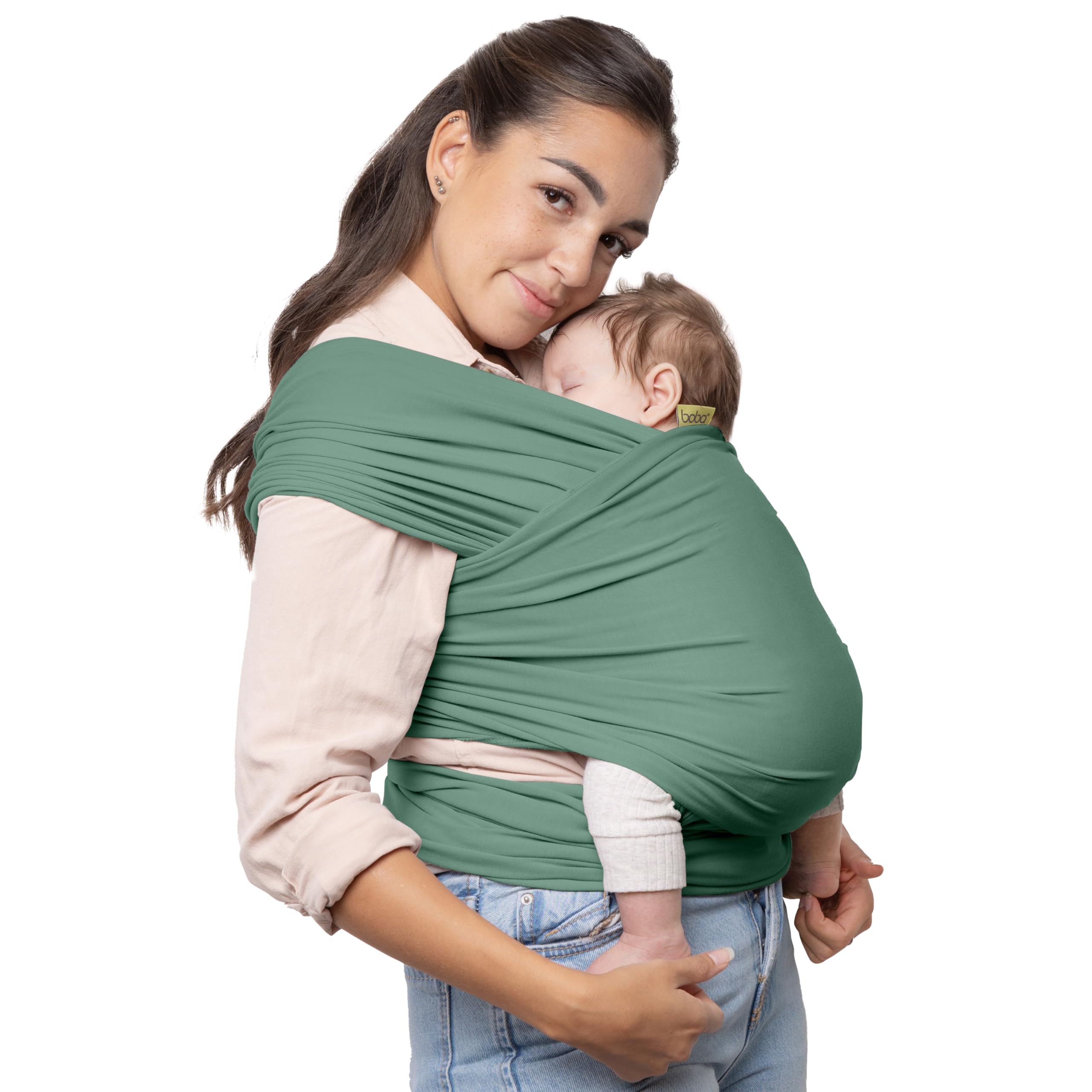 Boba Baby Wrap Carrier – Original Baby Sling Carrier for Newborns (7–35 lbs), Soft, Secure, Hands-Free & Ergonomic, Ideal for Comfortable Bonding, New Parents (Sage Green) Image